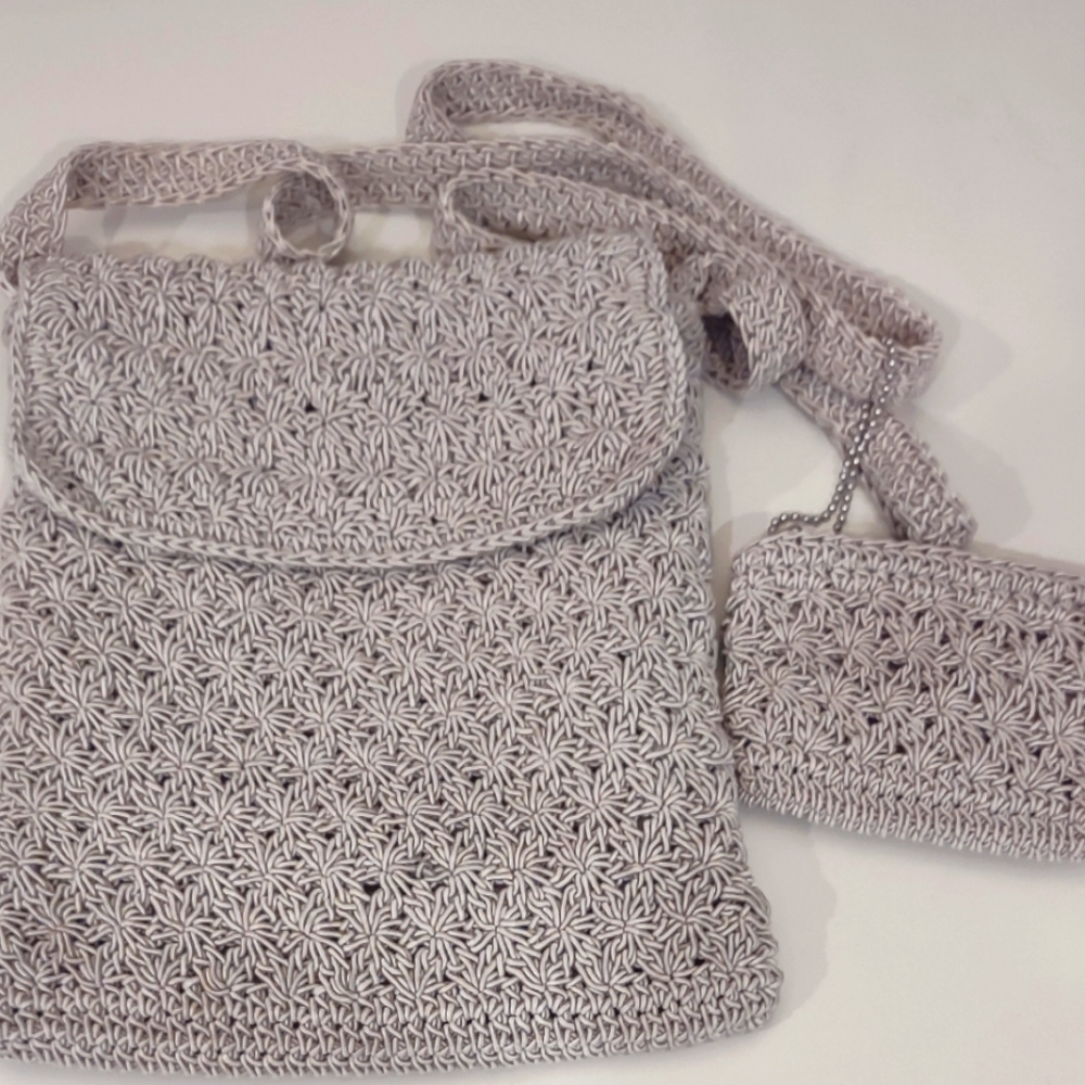 Croft and Barrow Rare Vintage Macrame Bag and Change Purse Set